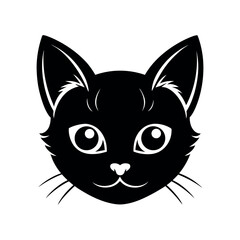 Fototapeta premium Kitten Head Silhouette Vector Art