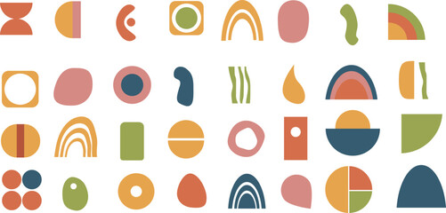 Mid Century Abstract Shapes Set