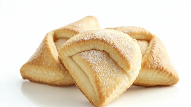 Three small, sugared bakery puff pastries. Perfect for dessert or as appetizers at parties. - Powered by Adobe