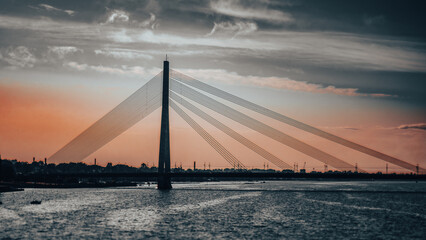 view of the bridge over Daugava in Riga