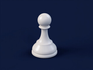 White chess pawn piece on a dark blue background representing strategy and decision-making.