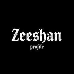Fototapeta premium A gothic zeeshan profile text design in white against a black background, a bold and stylized typography