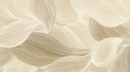 Flowing lines in soft beige and cream create an abstract pattern. The smooth, wavy design evokes a sense of calmness and serenity, suitable for artistic and decorative themes.