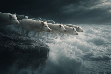 Obraz premium Jesus Sends Evil Spirits Into Pigs