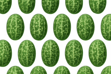 Watermelon fruit pattern design background with seamless repeating green melons providing summer food concept