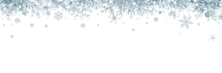 Obraz premium blue banner christmas snowflake border isolated vector illustration 