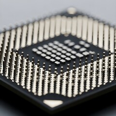 Macro Shot of the Square Pin Grid Array (PGA) on the Underside of a Modern CPU