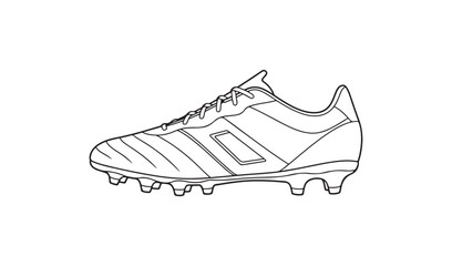 Hand drawn sketch of a soccer cleat on a white background