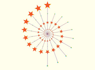 Colorful Vector Line art, christmas tree made of red ribbon