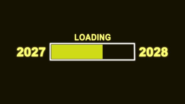 New Year T27 to T28 Loading Concept. Year Change Concept, New Year, Annual Plan, Growth Strategy, Business Planning.