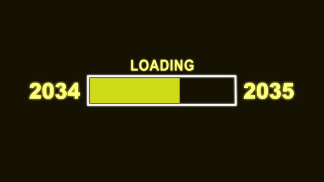 New Year T34 to T35 Loading Concept. Year Change Concept, New Year, Annual Plan, Growth Strategy, Business Planning.	