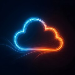 Abstract concept photo of cloud icon made from light trails
