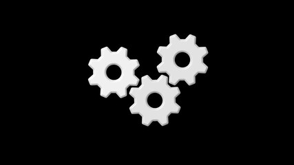 Update 3D setting icon setup animation. setting icon with spinning gears icon animated. Technology gear icon concept animation. on a black background
 - Powered by Adobe