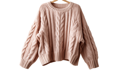 Warm knitted wool sweated on transparent background 