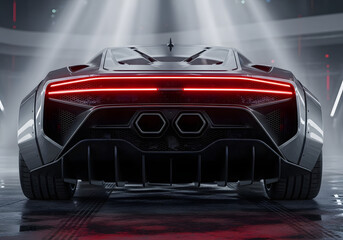 Sleek futuristic car rear design