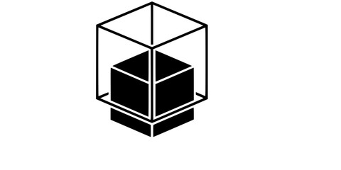 Digital Twin Concept Wireframe Overlap Flat Vector Icon