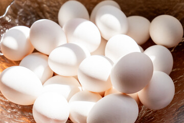Photograph of a set of eggs in natural light