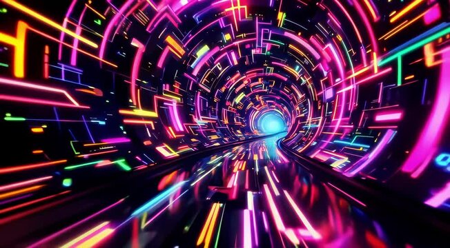 A rotating geometric spiral composed of digital pixels, each rotation syncing perfectly with a futuristic, rhythmic sound    