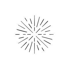 Obraz premium Sunburst hand drawn illustration, starburst radiating light, design element in doodle style, vector