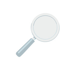 Modern flat design magnifying glass illustration for digital search and discovery concepts