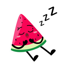 Cute Hand Drawn Watermelon Sleeping