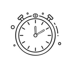 Stopwatch timer illustration in outline style, for deadlines and time management.