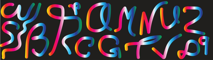 Obraz premium Abstract geometric line art with vibrant color accents