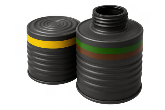 Gas mask respirators providing protection against chemical biological radiological nuclear threats, safety equipment element