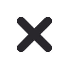 Obraz premium Black X Mark on White Background, Close Up