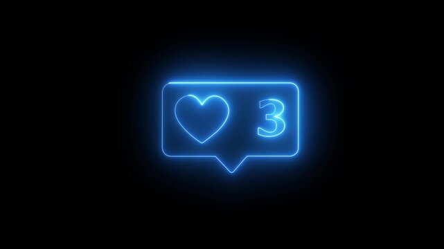 heart message love icon animation saber video on black background Neon line Digital Heartbeat Pulse Animation, like minimalist line animation like icon with a heart 3d render .black background.