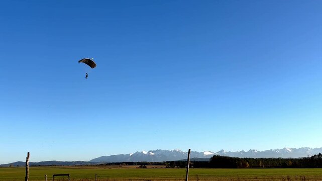 Paraglider over the field