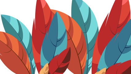 An abstract background with feathers in vibrant colors. A background image for screens, print, covers, and more. EPS 10.