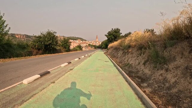 bicycle path entering Jerica, comarca of Alto Palancia, Castell&oacute;n, Valencia, Spain