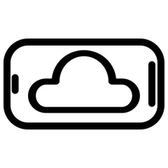This sleek icon symbolizes cloud computing- ideal for mobile apps- websites- and presentations related to data storage- AI- or decentralized networks. Its clean design ensures versatility across.