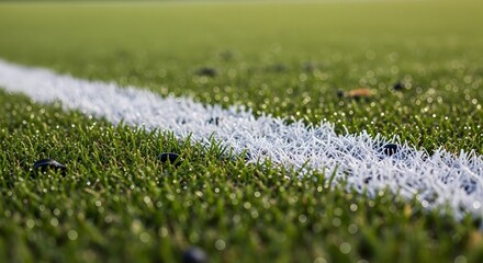 Football Field Close-Up with Goal Post and Grass Texture