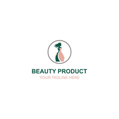 Elegant Woman Silhouette Logo Design for Beauty Product Brand with Creative Illustration