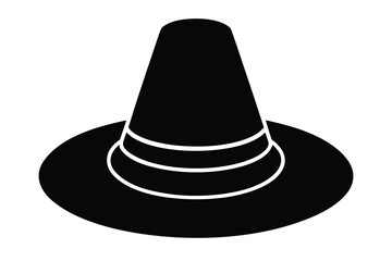 pilgrim hat vector icon silhouette