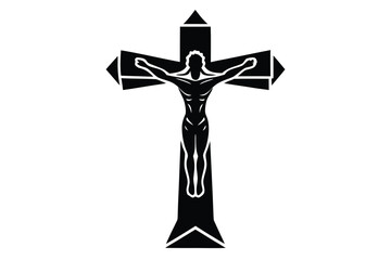 crucifix vector icon silhouette