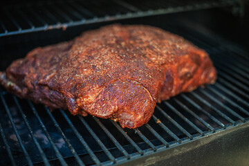 Smoking a pork shoulder