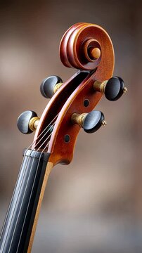 Elegant movement of violin scroll captured in dynamic sequence of frames