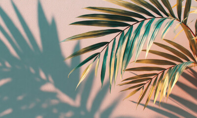 Sunlight Through Palm Leaves On Tropical Wall