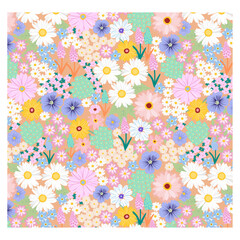 Daisy flat floral vector textile pattern design modern pattern floral design fabric pattern