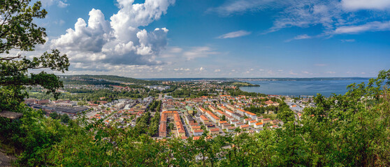 Jonkoping city panorama overlooking Vattern lake