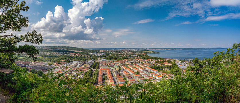 Jonkoping city panorama overlooking Vattern lake