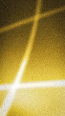 Luxurious abstract grainy gold and yellow gradient with dramatic intersecting white light beams. Ideal 4K backdrop template for modern or classic design