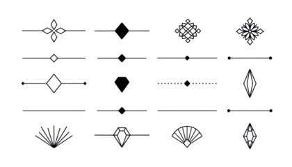 Decorative Line Dividers and Design Elements Vector Set, Ornament, Border, Icon