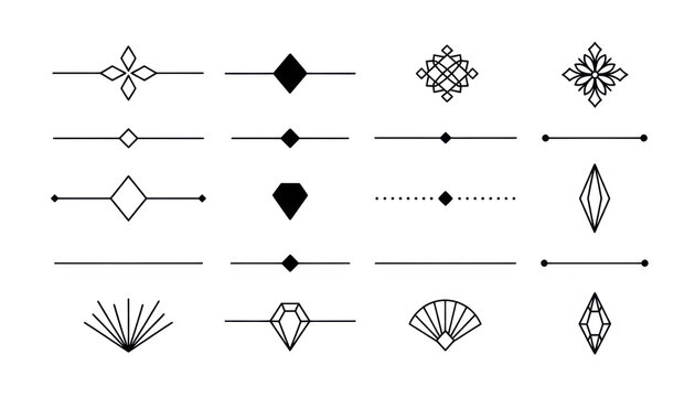 Decorative Line Dividers and Design Elements Vector Set, Ornament, Border, Icon