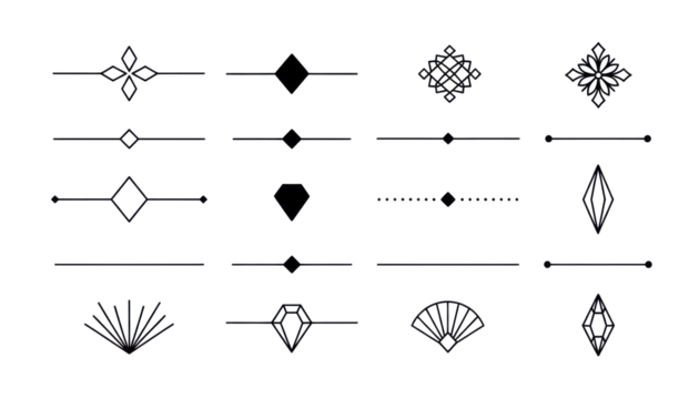 Decorative Line Dividers and Design Elements Vector Set, Ornament, Border, Icon