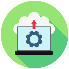 Edge Computing Icon, Rounded Mini Illustration Relate To Industry 4-0. Use For Modern Concept, Ui, Ux Web And App Development.