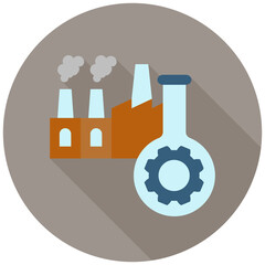 Innovation Icon, Rounded Mini Illustration Relate To Industry 4-0. Use For Modern Concept, Ui, Ux Web And App Development.